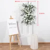 Kwiaty dekoracyjne 100 cm DIY Wedding Murs Układ zaopatrzenia w jedwabny zielony liść Róża sztuczna kwiatowy rzęd