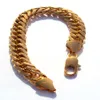 BRACCIALE DA UOMO IN ORO GIALLO REALE 24KT HGE 9 POLLICI PESANTE LUSSO IPOTENUSA NUGGET GIOIELLI CHAMPION Design internazionale337e