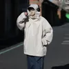 Vestes pour hommes 2023 Printemps Charge à capuche Manteau Harajuku Hong Kong Style Casual Hip Hop Tendance Solide Couleur Simple Couple Manteaux à manches longues