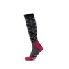 Chaussettes pour hommes Compression cyclisme peinture à l'huile série mollet jambe mince sport unisexe longueur moyenne élastique