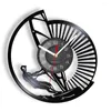 Wall Clocks Windsurfing LP Record Clock For Living Room Surfing And Sailing Home Decor Watch Sailboarding Silent Sweep