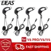 Walkie Talkie 4/3PCS EJEAS V6C REFEREE EARHOOK Hörlurar 3.5mmjack Headset Microphone Mic för VNetphone V6 V4 Motorcykelhjälm Interphone Mic HKD230925