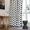 Curtain Bay Window Curtains For Kitchen Living Room Bedroom Home Decoration Nordic Style Black And White Polka Dot Print