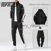 Men's Tracksuits 2021 Men Joggers Suit Sets Tracksuit Man Brand Spring Autumn Sport Suit Male Hoodies+ Pants Warm Sportswear Men's Clothing J230925