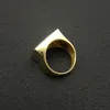 Мужские гладкие кольца из квадратной нержавеющей стали в стиле хип-хоп, ювелирные изделия с покрытием из настоящего золота 18 карат