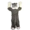 Remise Usine longue fourrure Husky Fursuit mascotte Costume déguisement anniversaire fête d'anniversaire Costume de noël carnaval