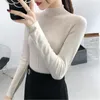 Women's Sweaters 2023 Half Turtleneck Thin Knit Sweater Women Autumn And Winter Slim Tight-fitting Pullover Short Inner Long-sleeved