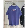 Mode Couples T-shirt d'été Balenciga Version haute b Cola Tissu tissé et teint brodé Manches courtes Paris Été Col rond QRDS