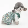 Vêtements pour chiens Été Pet Combinaison Petits Chiens Vêtements Chiot Hanbok Corée du Sud Chemise Florale Salopette Schnauzer Maltese Teddy Outfit