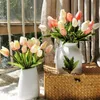 Fiori secchi 5 pezzi Tulipano artificiale Real Touch Bouquet Decorazione finta per forniture nuziali Decorazioni per la casa San Valentino 230923