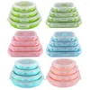 Dinnerware Collapsible Storage Containers 4 Pcs Silicone Lunch Box Foldable Travel With Lids Outdoor Container
