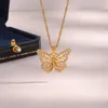 Chains Bridal Body Jewelry Plated Luxury Crystal Necklace Women Choker Butterfly Pendant Chest Neck