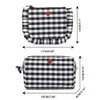 Cosmetic Bags Small Square Handbag Fashion Plaid For Women Travel Storage Auntie Towel Organiser Casual Lipstick