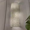 Vägglampa FSS Chrome LED Clear Crystal Beads Sconce för vardagsrumsdekor trappor spegel belysning interiör ljus