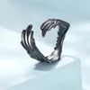 Cluster Rings Vintage Angel Wing Open Ring 925 Sterling Silver For Women Justerbar Lucky Guardian Summer Fashion Statement smyckespresent