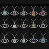 Natürlicher Kristalledelstein Evil Eye Halskette Anhänger Weihnachtsgeschenk für Frau Girls260z