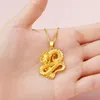 Correntes douradas dragão pingente colar 3D bonito para mulheres moda jóias