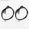 Bransoletę Bracelety 1Pair Braid Magnet Magnes dla kochanków Wisiorka ze stali nierdzewnej Para Bracelets Bracelets Girls Friendship Jewelry Q230925