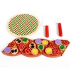 Kitchens Play Food Child Wooden Simulation Pizza Fruit Slice Cutting Toys Pretend To Children Hands On Kitchen Educational 230925