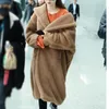Kış kar soğuk kalın sahte kuzu kürk paltolar kadın oyuncak ayı sahte kürk gevşek uzun ceket maxi uzun kürk ceket dış giysiler