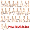 Pierres précieuses en vrac Y2K accessoires mode 26 Alphabet coeur goutte d'eau pendentif pour charme 925 Original femmes doux Cool clavicule