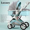 Passeggino di lusso reversibile da 7 5 kg 2 in 1 Passeggino portatile per passeggino per mamma rosa da viaggio ad alto paesaggio # 1306W