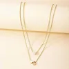 Chains Designer Original Alphabet Cute Mini Heart Pearl Necklace For Ladies Simple Holiday Collier Gift Can Be Customized