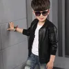 Cardigan Fashion Boy Onymiona odzież Spring Autumn PU Kurtka Dzieci ciepły, sromie płaszcz do płaszcza za 3 8 lat 230925