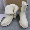 Designer botas de neve mulheres bota de pele clássico inverno camurça tornozelo botas de lã de couro sapatos casuais vintage zíper decoração tênis