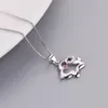 Ketten 925 Sterling Silber Cut Dog Halsketten Anhänger Modeschmuck Statement für Frauen Bijoux