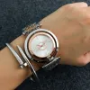 2023 gorąca sprzedaż marka mody zegarek na nadgarstek Kobiety dziewczęta kryształ może obracać stalowy metalowy zespół w stylu tarczy
