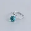 Cluster Rings Original Blue Trendy Mermaid Bubble Open Ocean Fishtail Ring For Women Creative Fashion Jewelry
