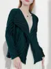 Women's Jackets Miyake Handmade Pleated Casual Solid Color Coat Women Lapel Long Sleeves Cardigan Jacket Designer Fashion 2023 Autumn