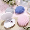 Jewelry Boxes Display Gift Holder Shell Shape Flocking Box Lovely Veet Engagement Ring For Earrings Necklace Bracelet 5 Drop Delivery Dh2Kw