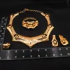 Atacado 18k ouro preenchido cúbico CZ banhado a ouro conjunto de corrente de colar conjunto de joias para mulheres