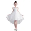 Girl Dresses 2023 Summer Kids Toddler Princess Dress For Birthday Ceremonies Wedding Party Flower Girls Tulle Asymmetrical Size 4-9