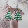 ストランドビーズのイヤリングクリスマスツリー独創性ハンドウィービングボヘミアファッションシンプルパターンライスビーズブレスレットネックレス