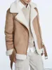 Women's Leather Autumn Winter Women Faux Suede Lamb Fut Jacket Streetwear Female Moto Biker Loose Thick Warm Coat Outwear