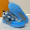 Scarpe da basket vintage da uomo Sneaker da skate Designer di marca Scarpe casual Denim con scintillanti cristalli Swarovski 54 Logo Scarpe sportive basse stile pitone 38-47