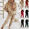 Kobiety dresowe bluzy garnitur Winter Spring Solid Casual Tracksuit Kobiet dresowy 2 sztuki