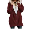 Women's Fur Fausse fourrure femmes hiver manteaux en peluche solide chaud épais Long manteau de fourrure grande taille sweats à capuche hauts d'extérieur vestes vêtements féminins YQ230925