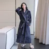 Women's Sleepwear Autumn Winter Long Flannel Robes For Women Thick Velvet Kimono Casual Pijama Sexy Couple Bath Gown Home Clothes
