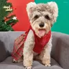Hundkläder jul husdjur klänning tvättbar bekväm bågdekoration hundar katter ärmlös festlig outfit
