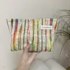 Kontrastfarbene Reise-Kosmetiktasche, Kleinigkeiten, Aufbewahrung, Organizer, Taschen, Regenbogen-gestreifte Clutch, Damen-Make-up-Organizer, Federmäppchen