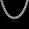 12 mm Curb Chain Necklace for Men Silver 925 Necklaces Chain Choker Man Fashion Male Jewelry Wide Collar Torque Colar330w