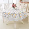 Table Cloth Flower Style Round Table Cloth Pastoral PVC Plastic Kitchen Tablecloth Oilproof Decorative Elegant Waterproof Fabric Table Cover 230925