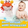 Bath Toys Baby Bath Toys Bubble Machine Crabs Frog Music Kids Bath Toy Bathtub Soap Automatic Bubble Maker Baby Bathroom Toy for Children 230923