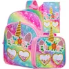 Mochilas 3pcs unicórnio mochila para meninas lantejoulas bookbag elementar pré-escolar estudantes 16 "crianças com lancheira menina 230925