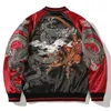 Kurtki męskie 2023 Autumn New Yokosuka Hafted Chinese Dragon Jacket Casual modna modna odzież wierzchnia ciężka osobowość mundur baseballowy L230925