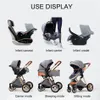 Luxury Stroller 3 in 1 High landscape Baby Cart Can Lie Sit Pushchair Cradel Infant Carrier1738